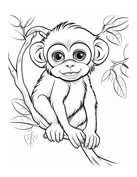 baby monkey coloring pages|printable baby monkey coloring pages.